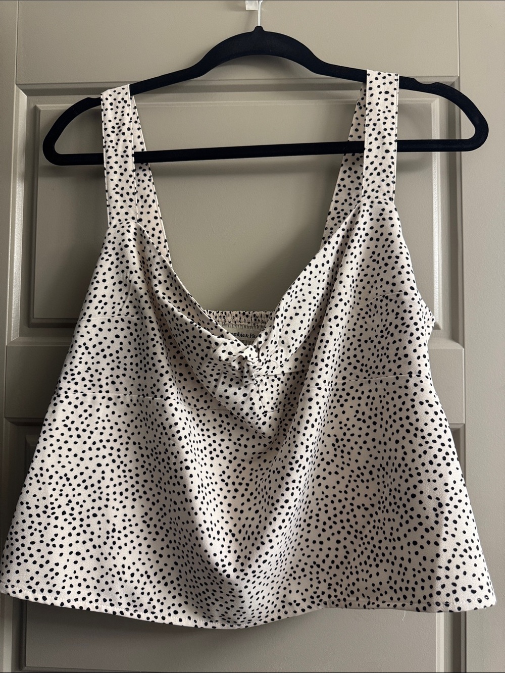 Abercrombie & Fitch Cream Cami with Black Polka Dots